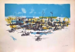 Marina - Lithograph by Nicola Simbari - 1977