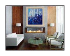 Nicola Simbari Large Color Silkscreen Hand Signed Modern Cityscape Art Painting