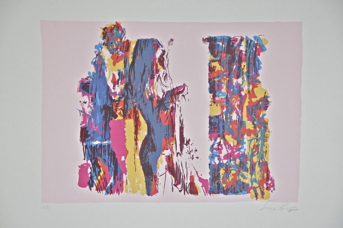 Akt von der Rückseite – Siebdruck von Nicola Simbari – 1976