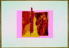 Nudo sul rosso - Serigrafia di Nicola Simbari - 1976