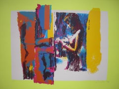 Nudo su giallo - Serigrafia di Nicola Simbari - 1976