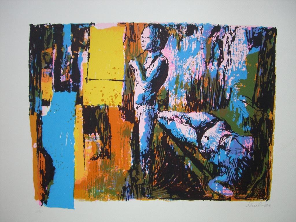 Nu - Sérigraphie de Nicola Simbari - 1976