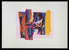 Pink Nude - Original Screen Print by Nicola Simbari - 1976