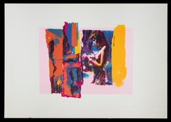 Pink Nude - Original Screen Print by Nicola Simbari - 1976
