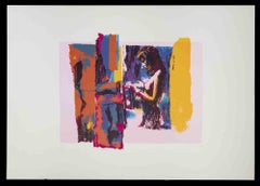 Pink Nude - Screen Print by Nicola Simbari - 1976