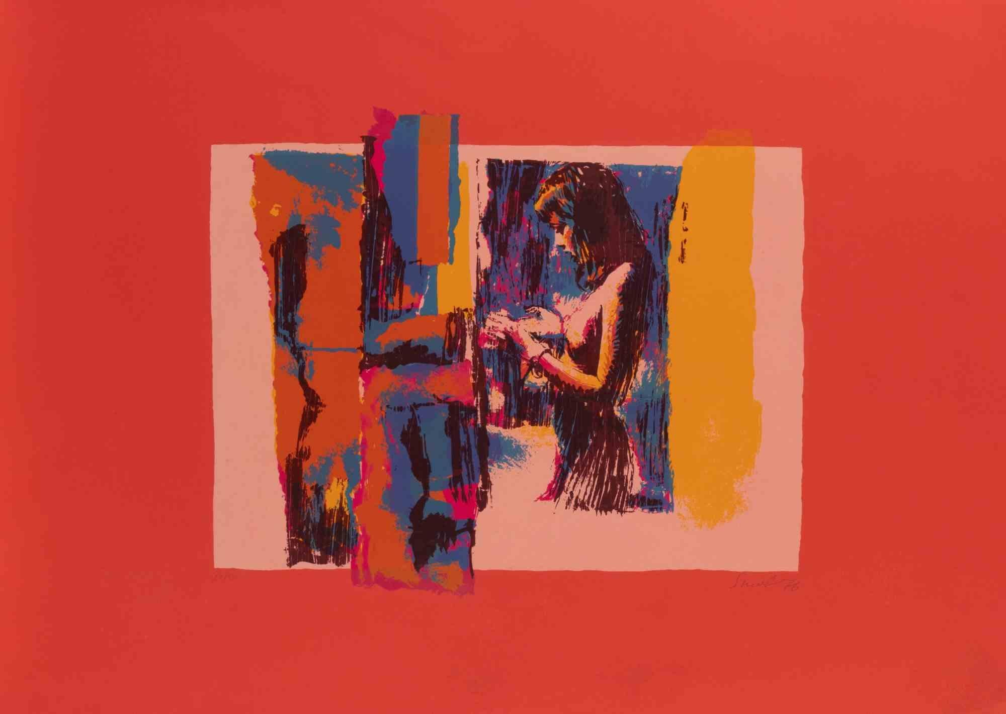 Woman I - Screen Print by Nicola Simbari - 1970s