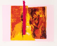Woman in Pink – Originallithographie von Nicola Simbari – 1976