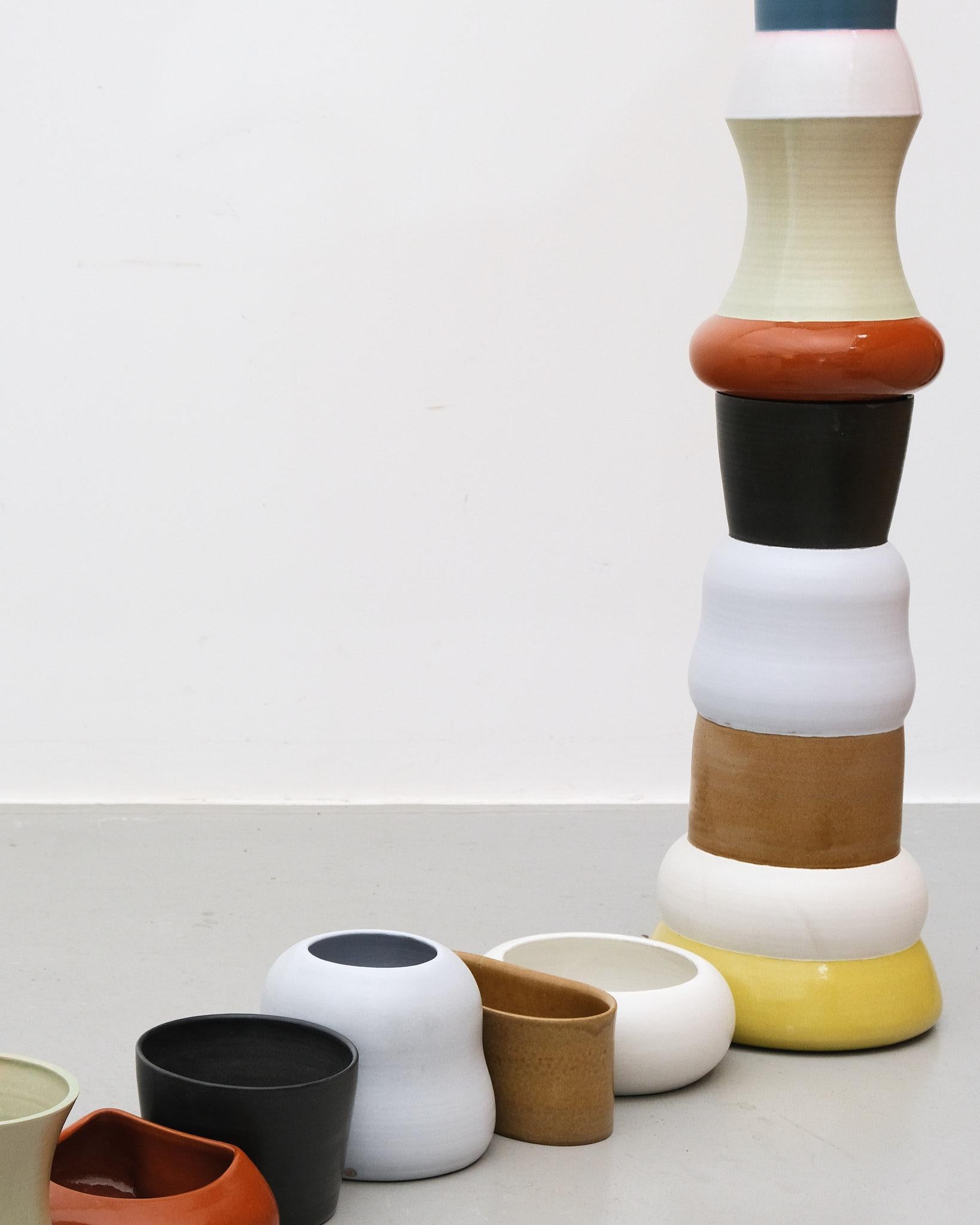 Contemporary Nicola Tassie 'Folly' 2 Part totem Glazed stoneware 2023 For Sale