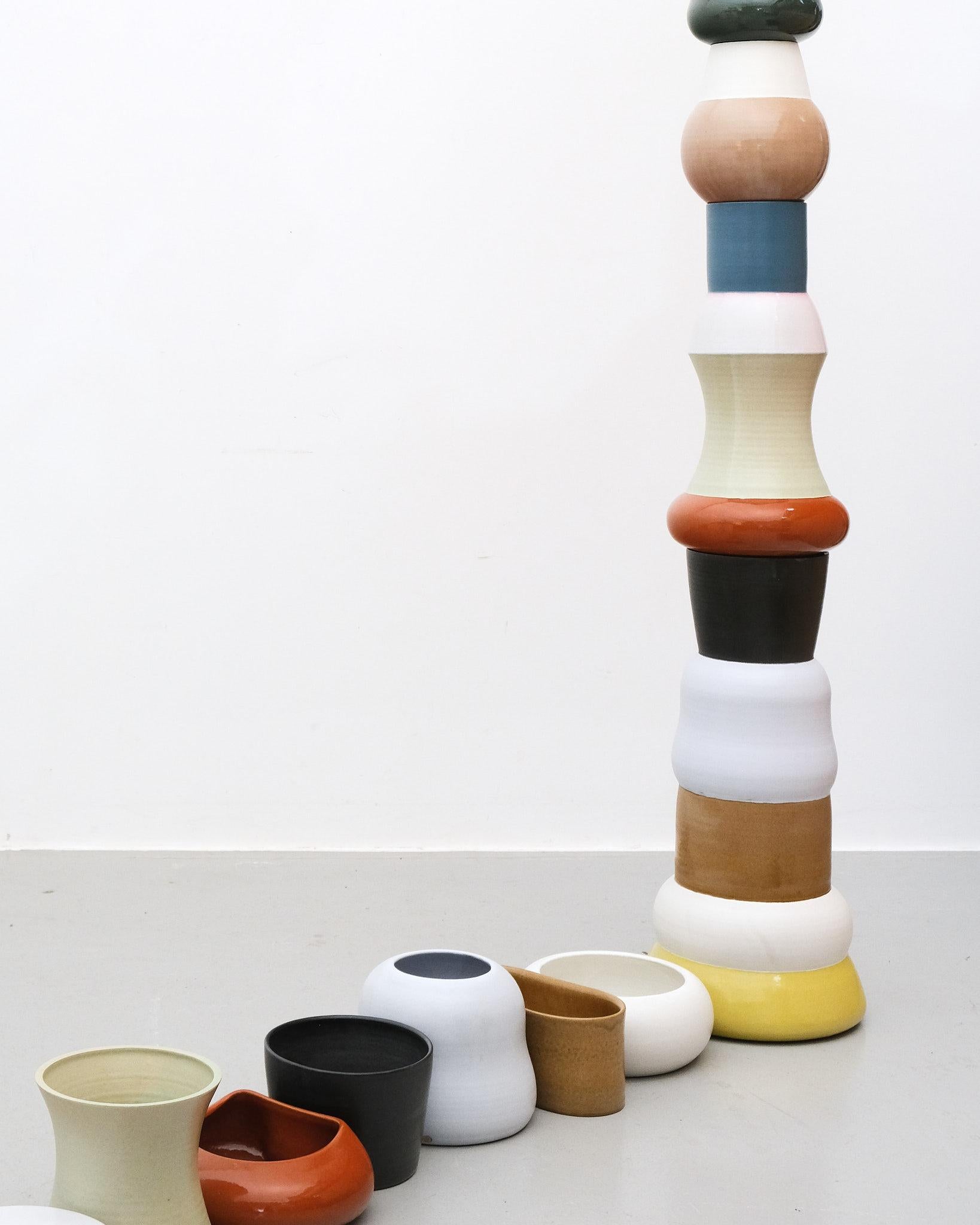 Stoneware Nicola Tassie 'Folly' 2 Part totem Glazed stoneware 2023 For Sale