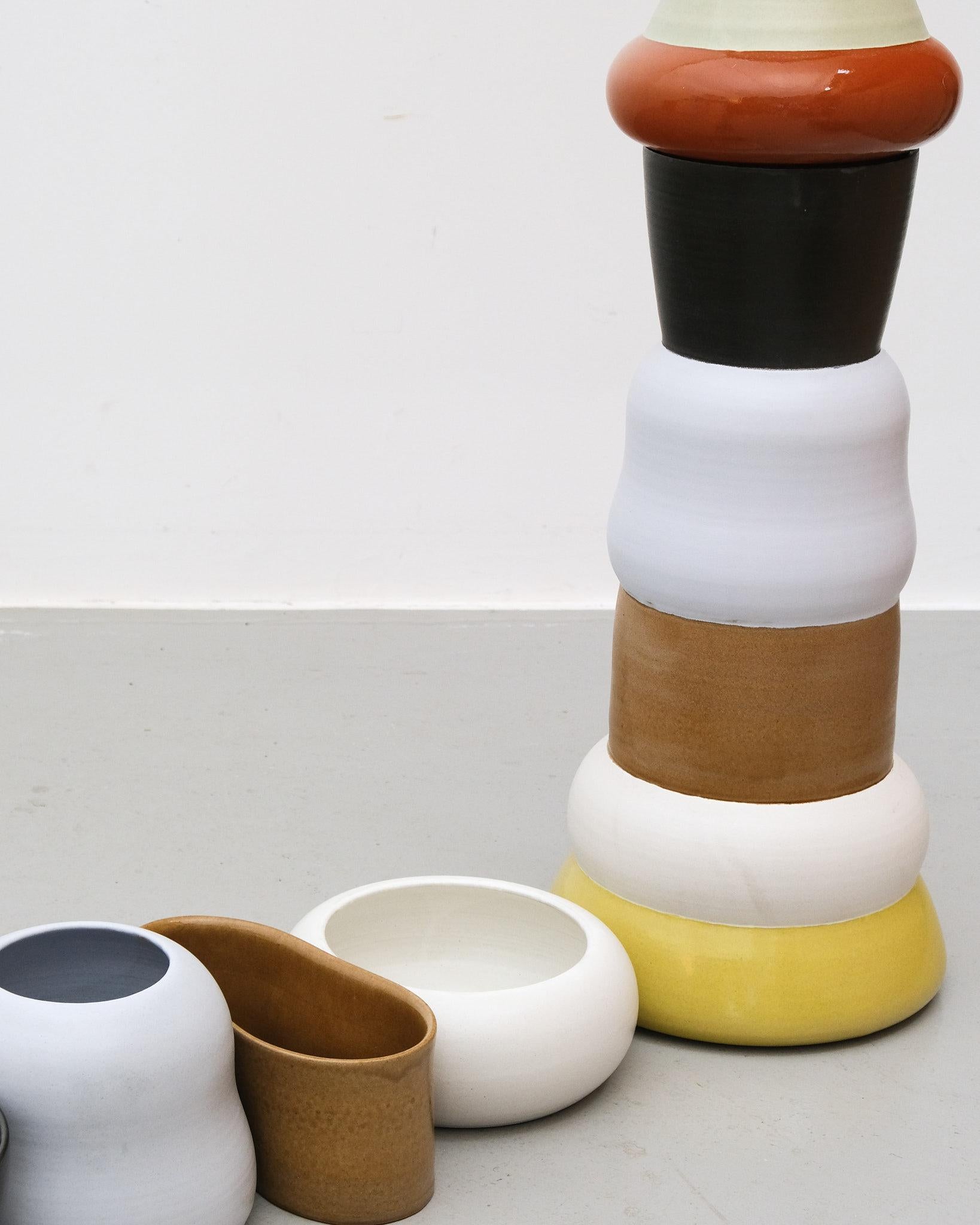 Nicola Tassie 'Folly' 2 Part totem Glazed stoneware 2023 For Sale 3