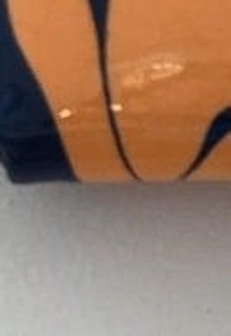 Contemporary Nicola Tassie, Slip Pillow trailing Orange on Blue For Sale