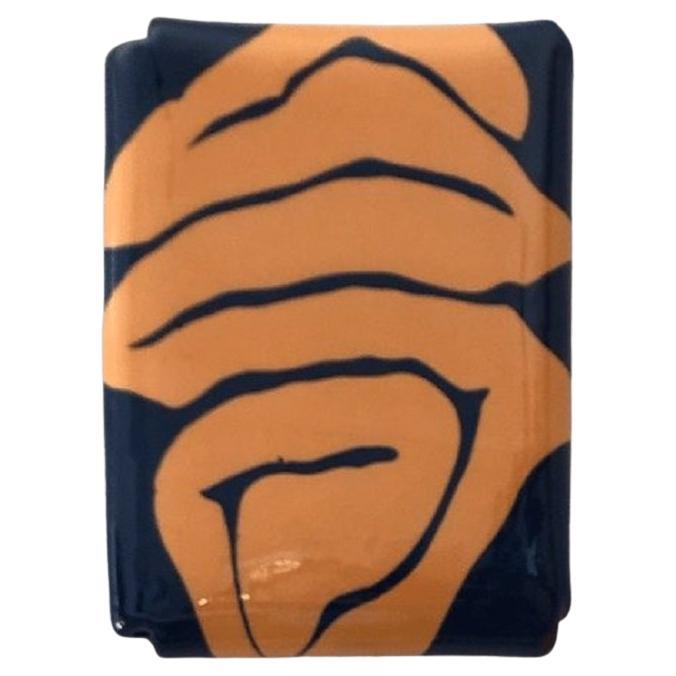 Nicola Tassie, Slip Pillow trailing Orange on Blue For Sale