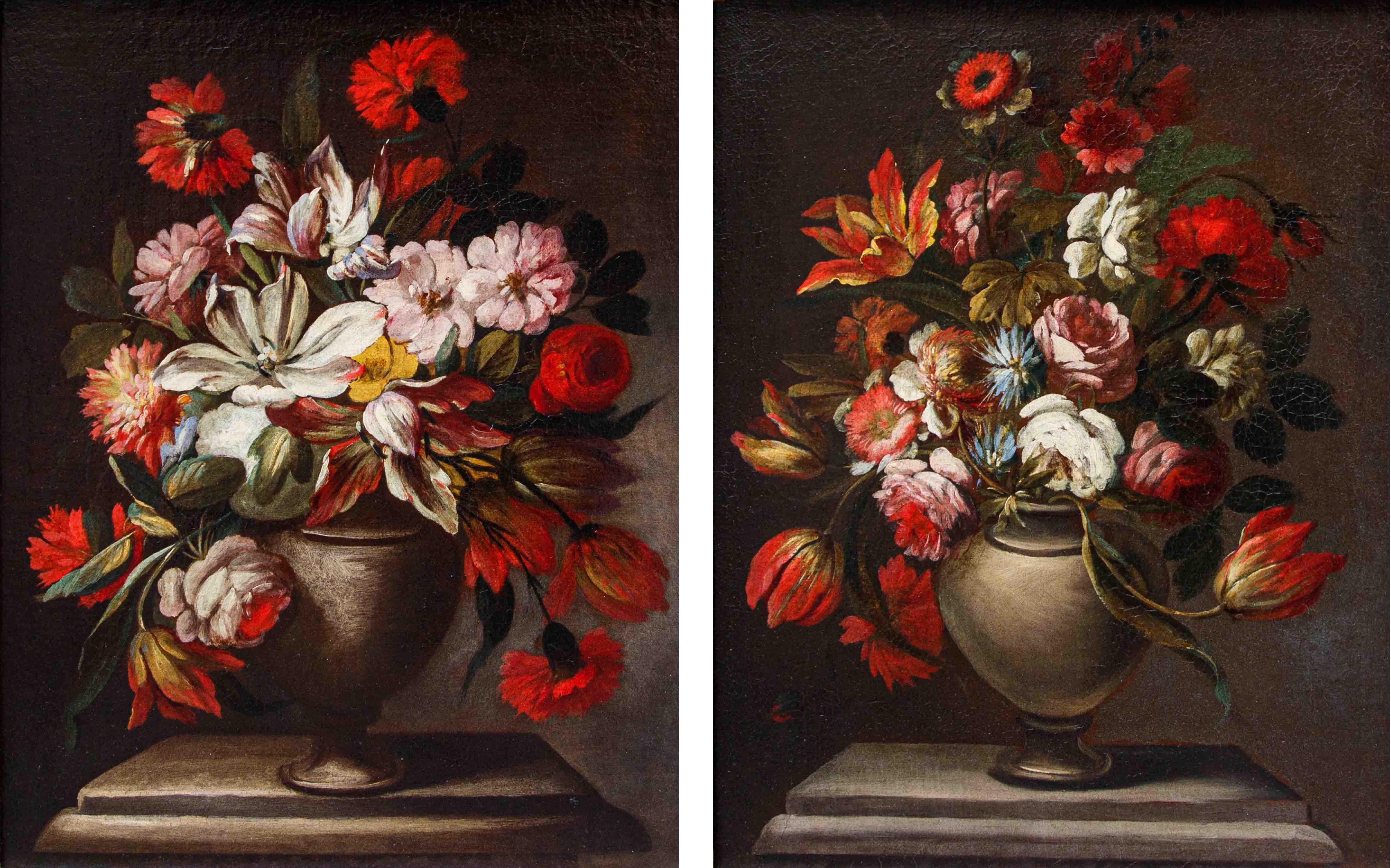 Nicola van Houbraken (Messina, 1668 - Pisa, 1733) (attr.), Flower Vases 16