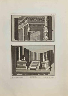 Antiker römischer Tempel – Radierung von Nicola Vanni – 18. Jahrhundert