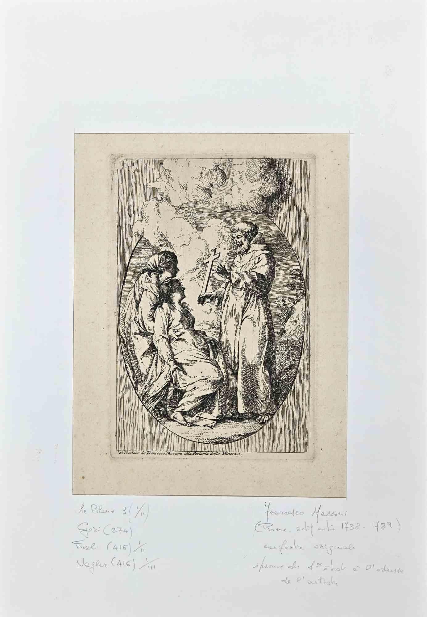 Axiom - Etching by Francesco Mazzoni - 18th Century - Print by Nicola Vanni