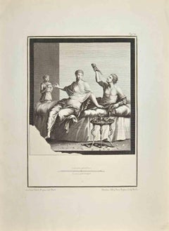 Leisure in Roman Time - Etching by Nicola Vanni - 18th Century