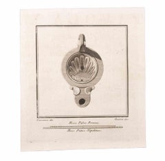 Oil Lamp - Etching by Giovanni Battista Casanova - 18th Century