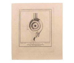 Oil Lamp With Decoration - Etching by Nicola Vanni - 18th Century