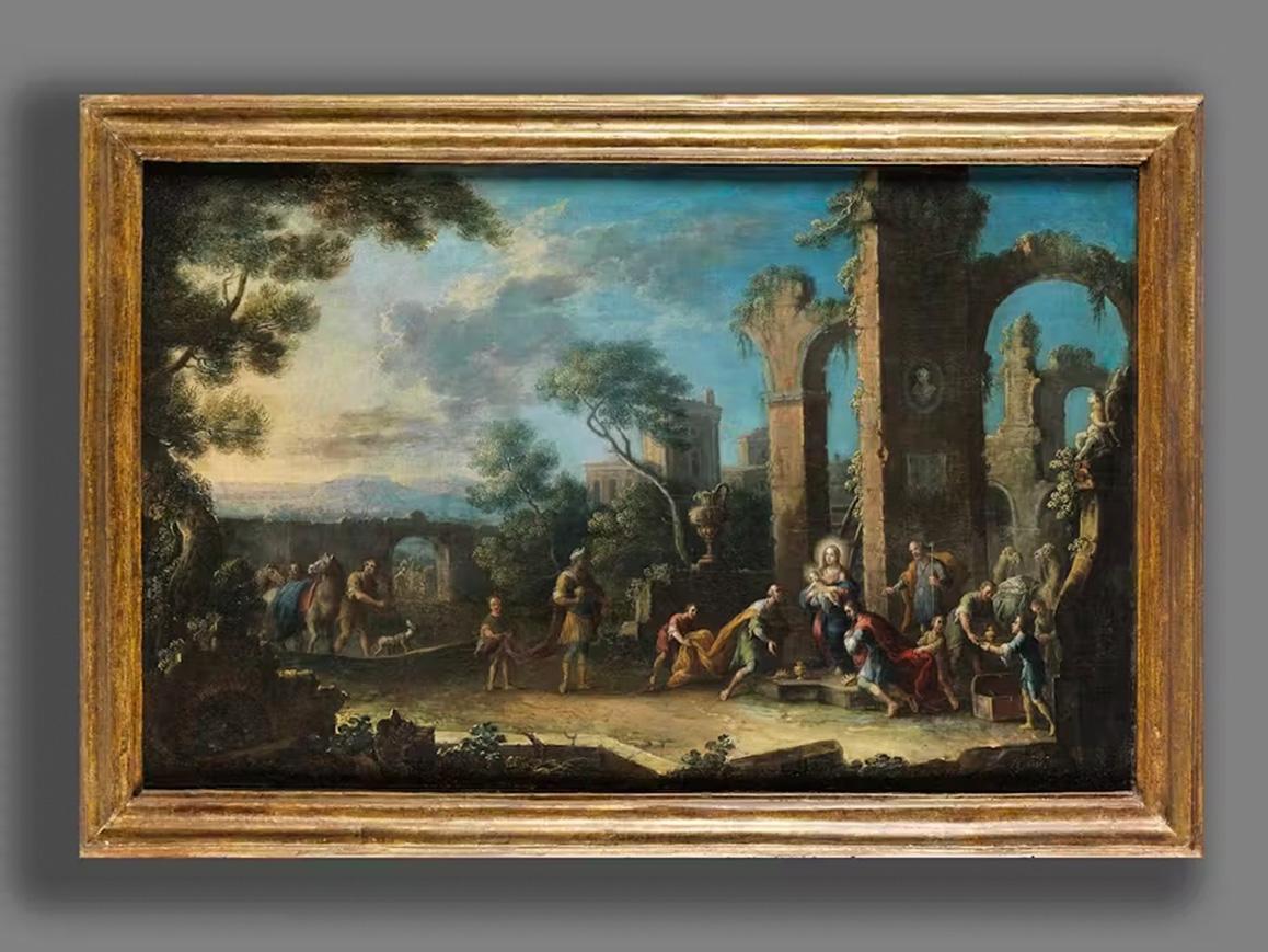 18th Century by Nicola Viso The adoration of the magi Oil on canvas - Painting by Nicola Viso (active in Naples in the first half of the 18th century)