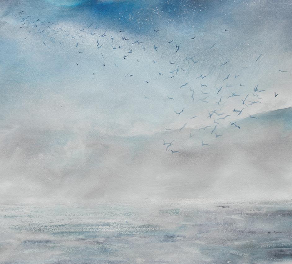 Mist and The Birds Mixed Media Painting by Nicola Wiehahn, 2020 3