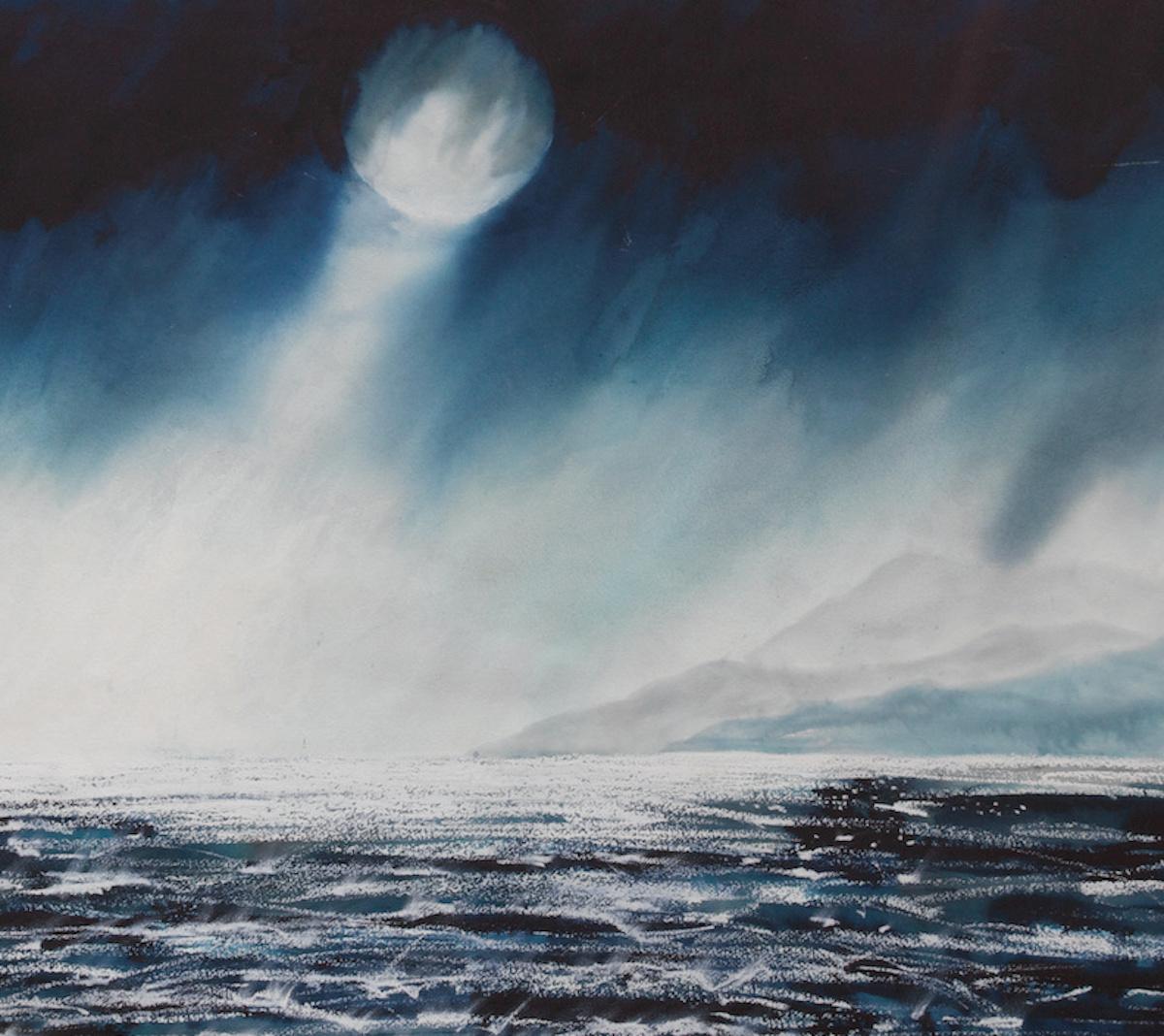 Storm Moon, Nicola Wiehahn, Contemporary art, Landscape painting, Atmospheric For Sale 4