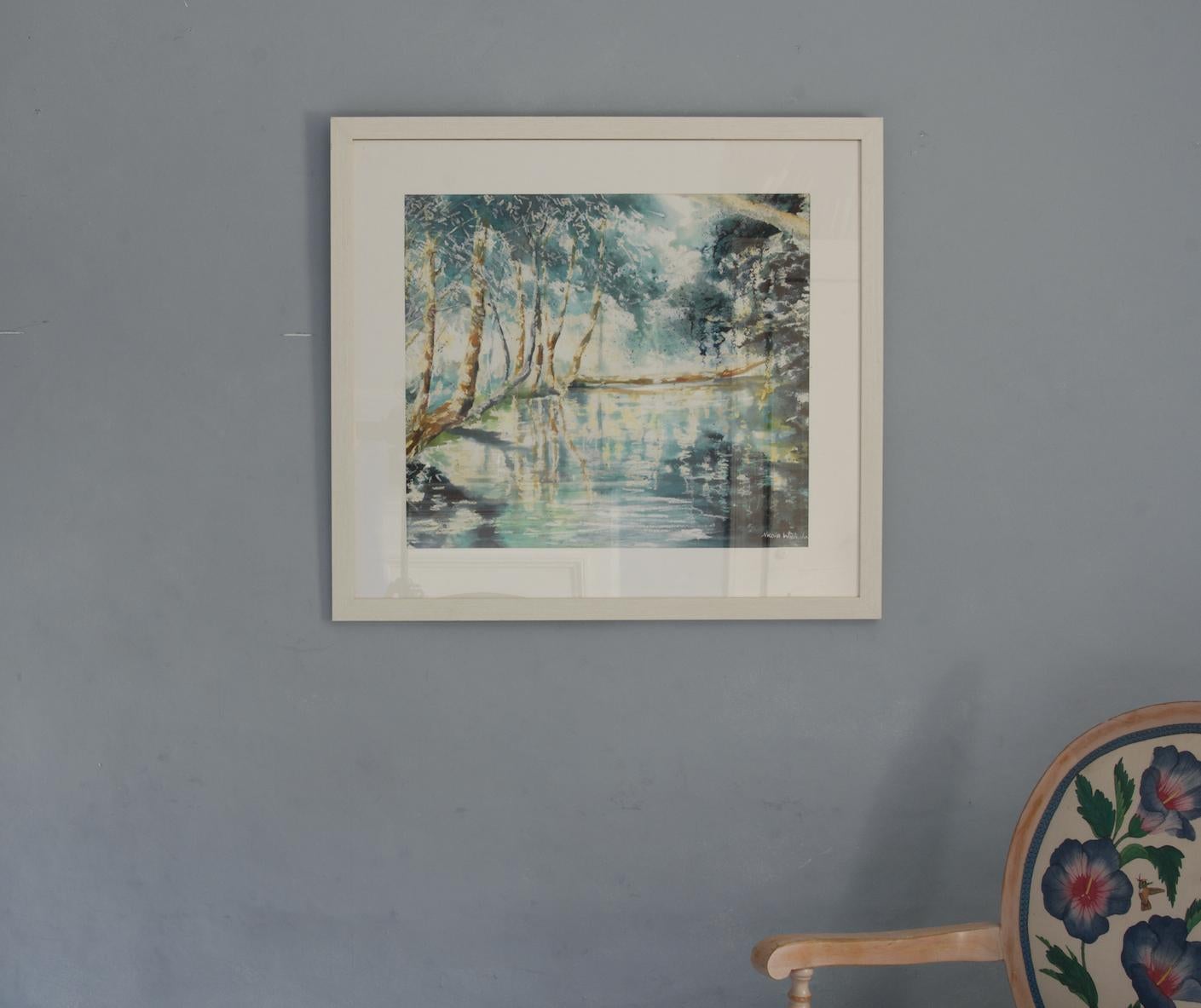 La piscina secreta Pintura en técnica mixta de Nicola Wiehahn, 2020, Arte paisajista en venta 6