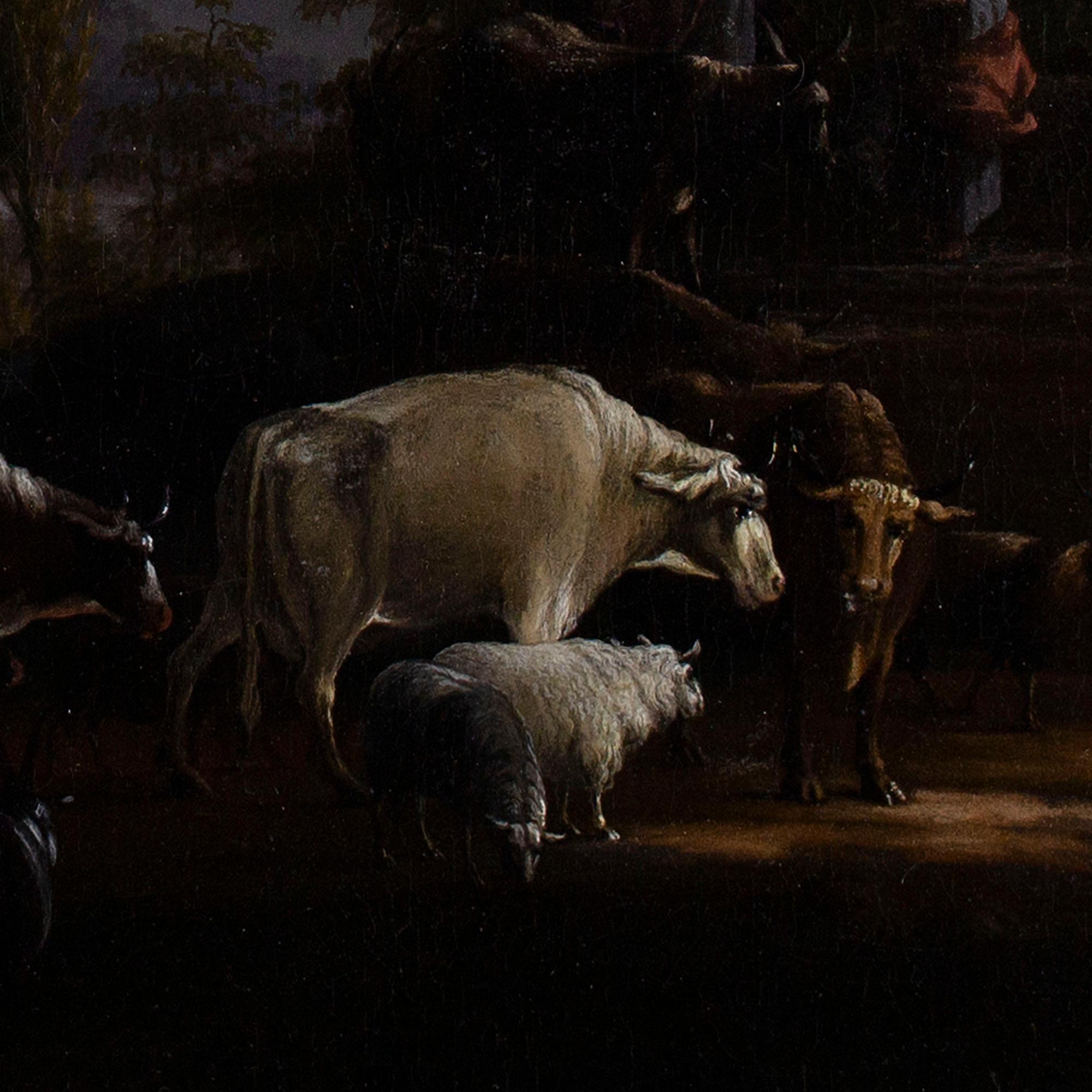 Nicolaes Berchem (Follower), Pastoral Landscape With Cattle, Oil Painting 5