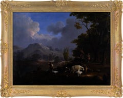 Nicolaes Berchem (Follower), Pastoral Landscape With Cattle, Oil Painting