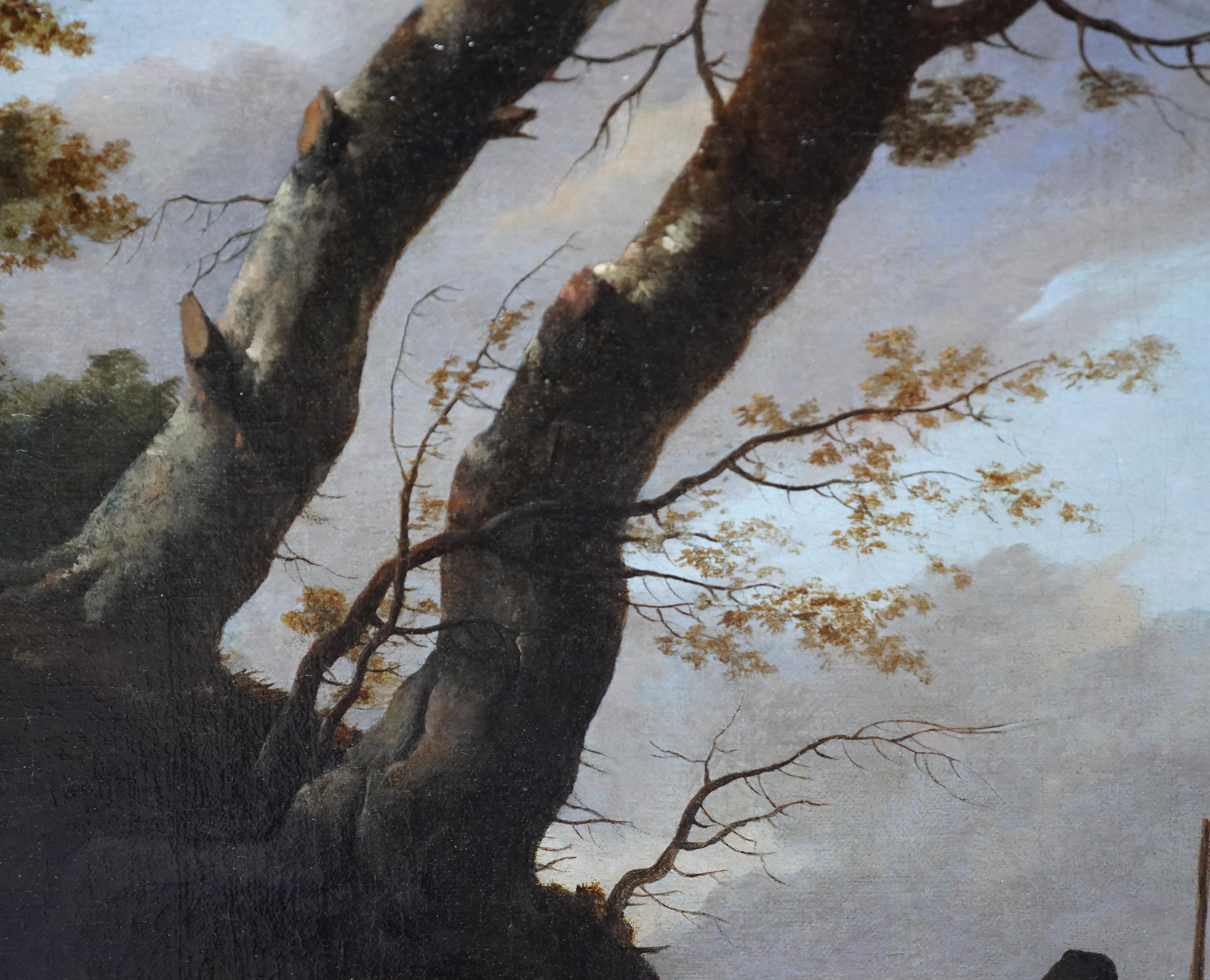 Berger avec animaux dans un paysage - Peinture à l'huile pastorale hollandaise de maîtres anciens  en vente 5