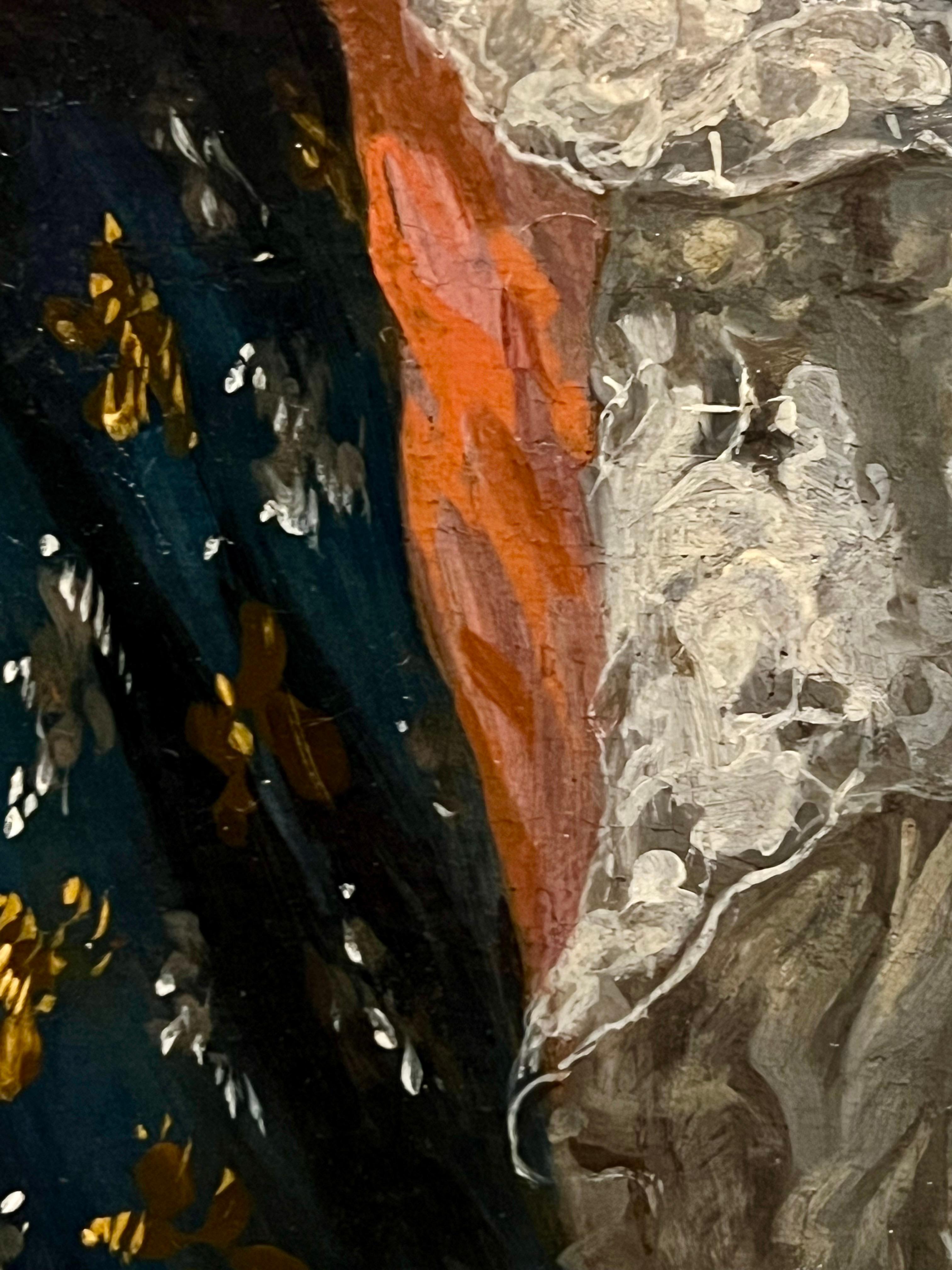 Ritratto di vecchio maestro olandese del XVII secolo, del mercante di ferro e armi Joannes Bouwens - Landscape Painting Nero di Nicolaes Maes