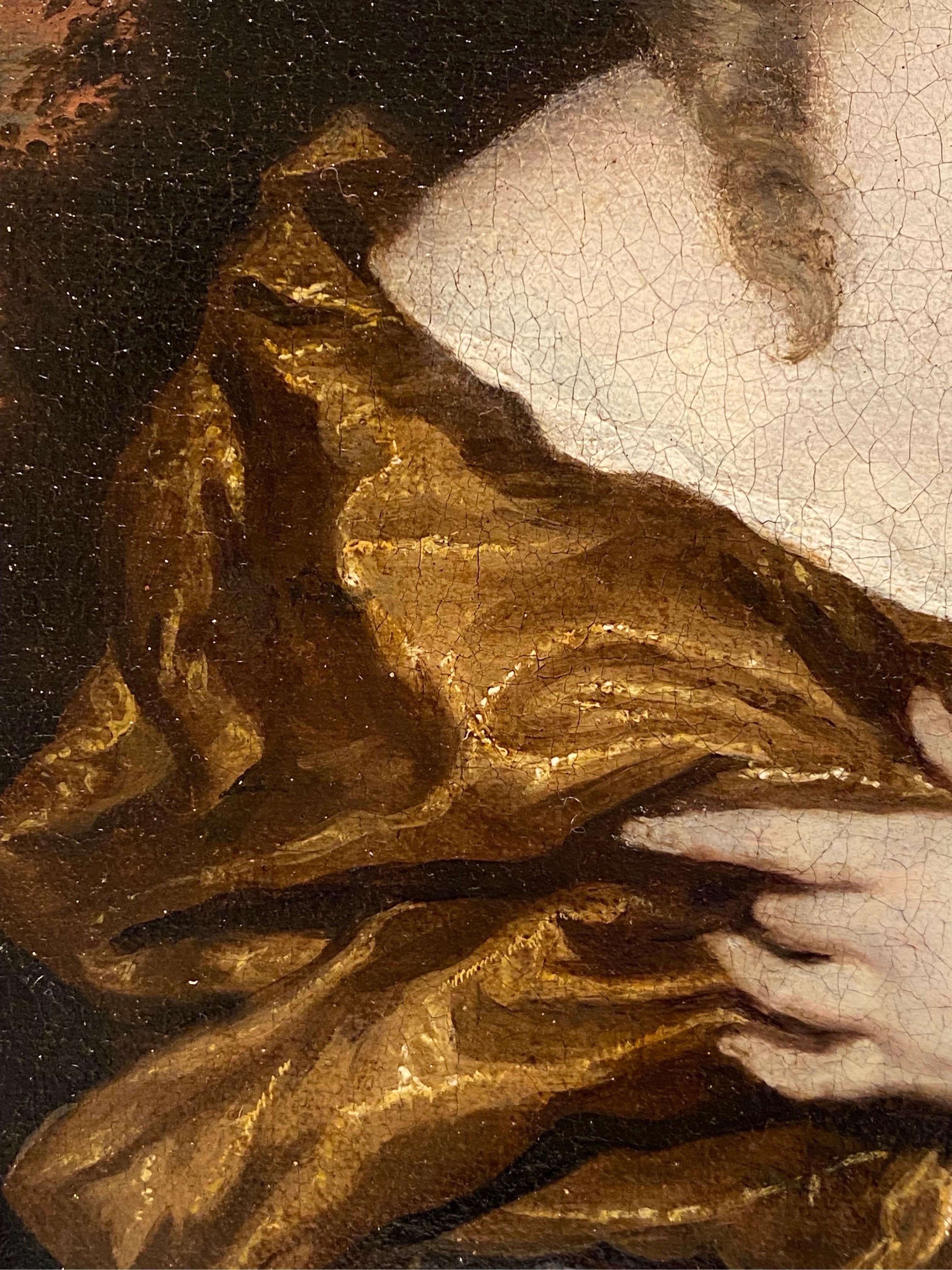 Portrait d'un maître néerlandais du 17ème siècle représentant une noble dame, vers 1690 3