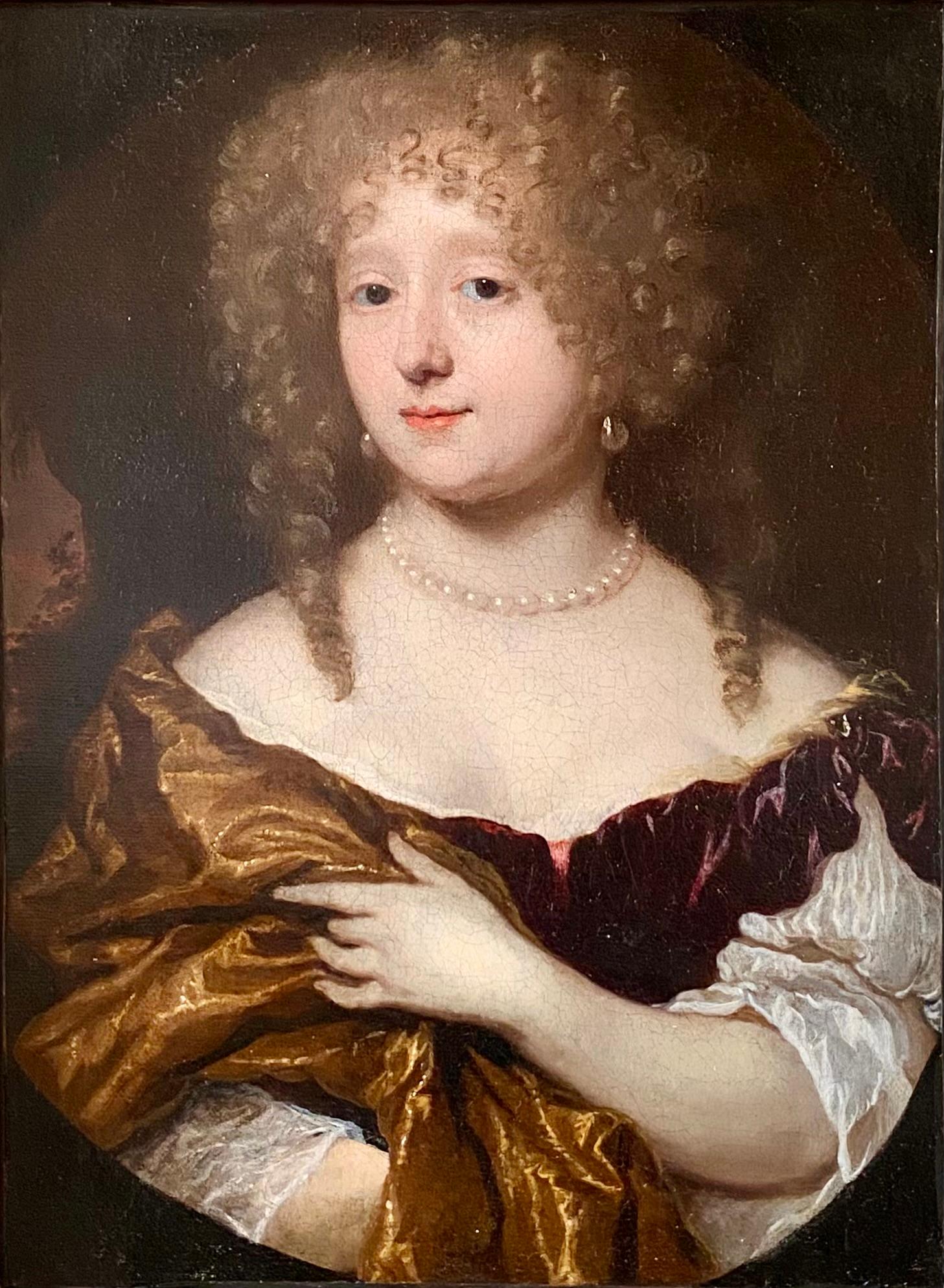 17th century portrait of a lady - Painting by Nicolaes Maes