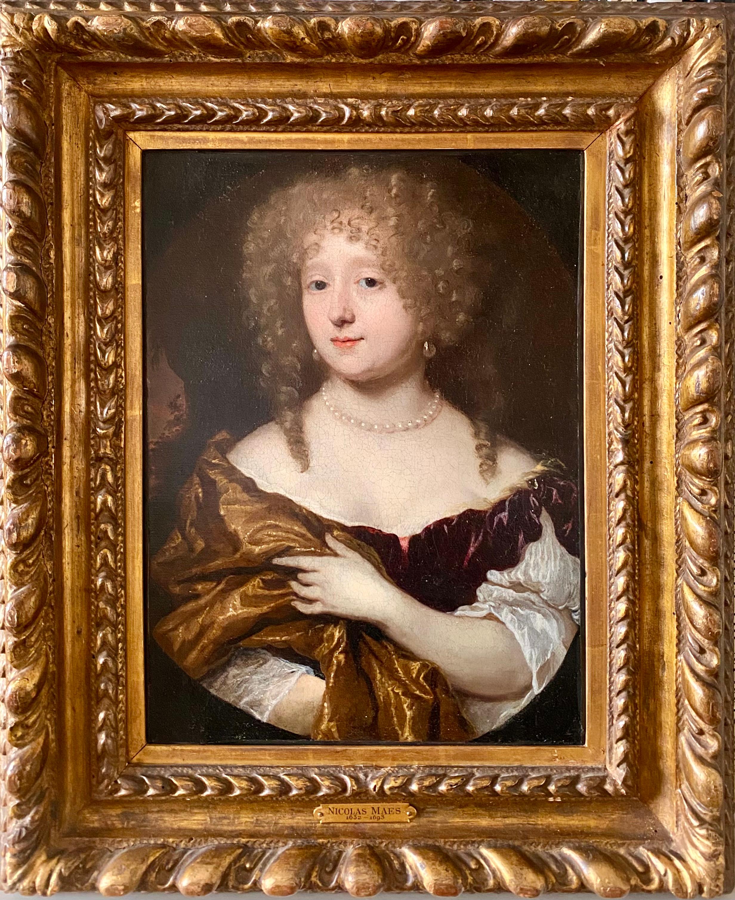 Nicolaes Maes Portrait Painting - 17th century portrait of a lady
