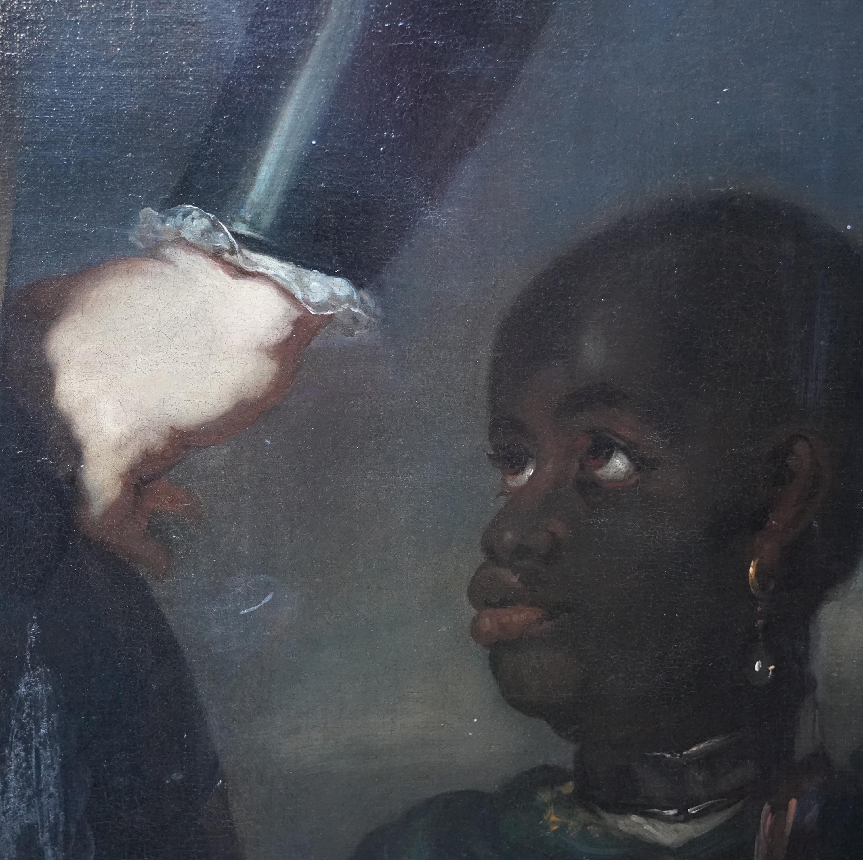 Portrait of Colonel Rupert Bridge in Armour with a Black Pageboy - Dutch 17thC For Sale 5
