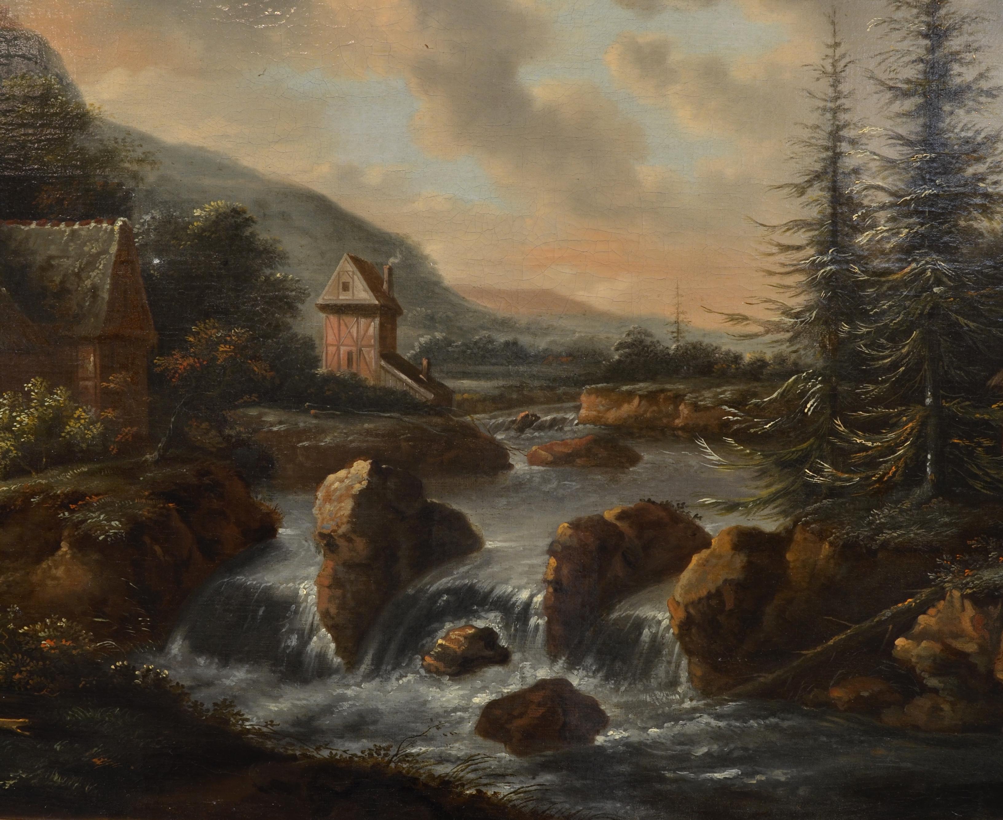 Landscape, Old Master Flemish Painting, Oil on canvas, Baroque 17th Century 5