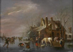 Winter Landscape with Ice Skaters