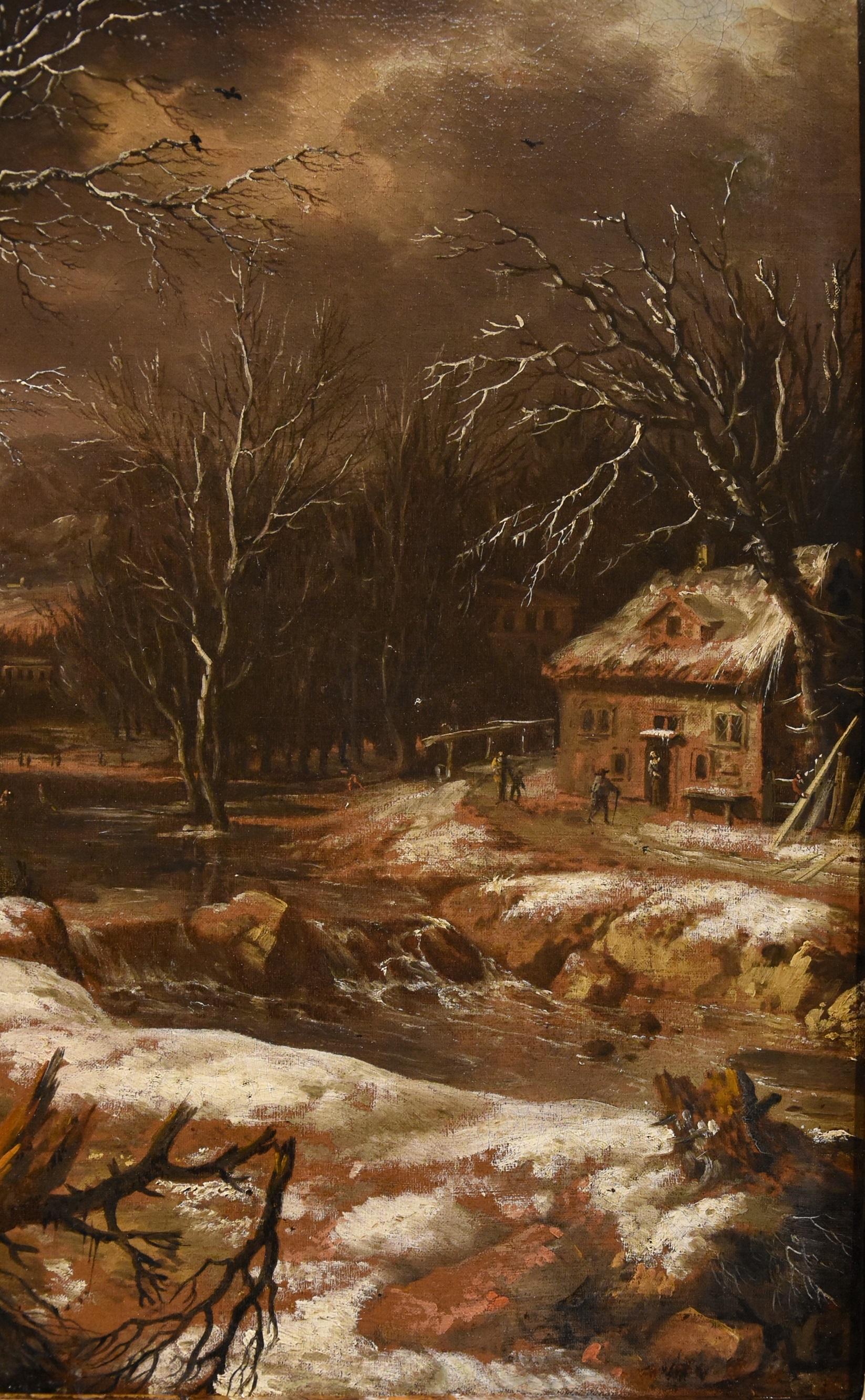 A Winter Landscape Molenaer Paint 17th Century Oil on canvas Old master Flemish en vente 4