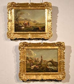 Landscapes Berchem Paint Oil on canvas Old master 17th Century Flemish Nature 