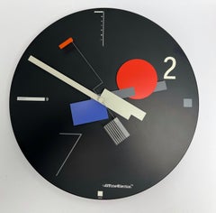 Orologio da parete con scultura cinetica postmoderna di Nicolai Canetti