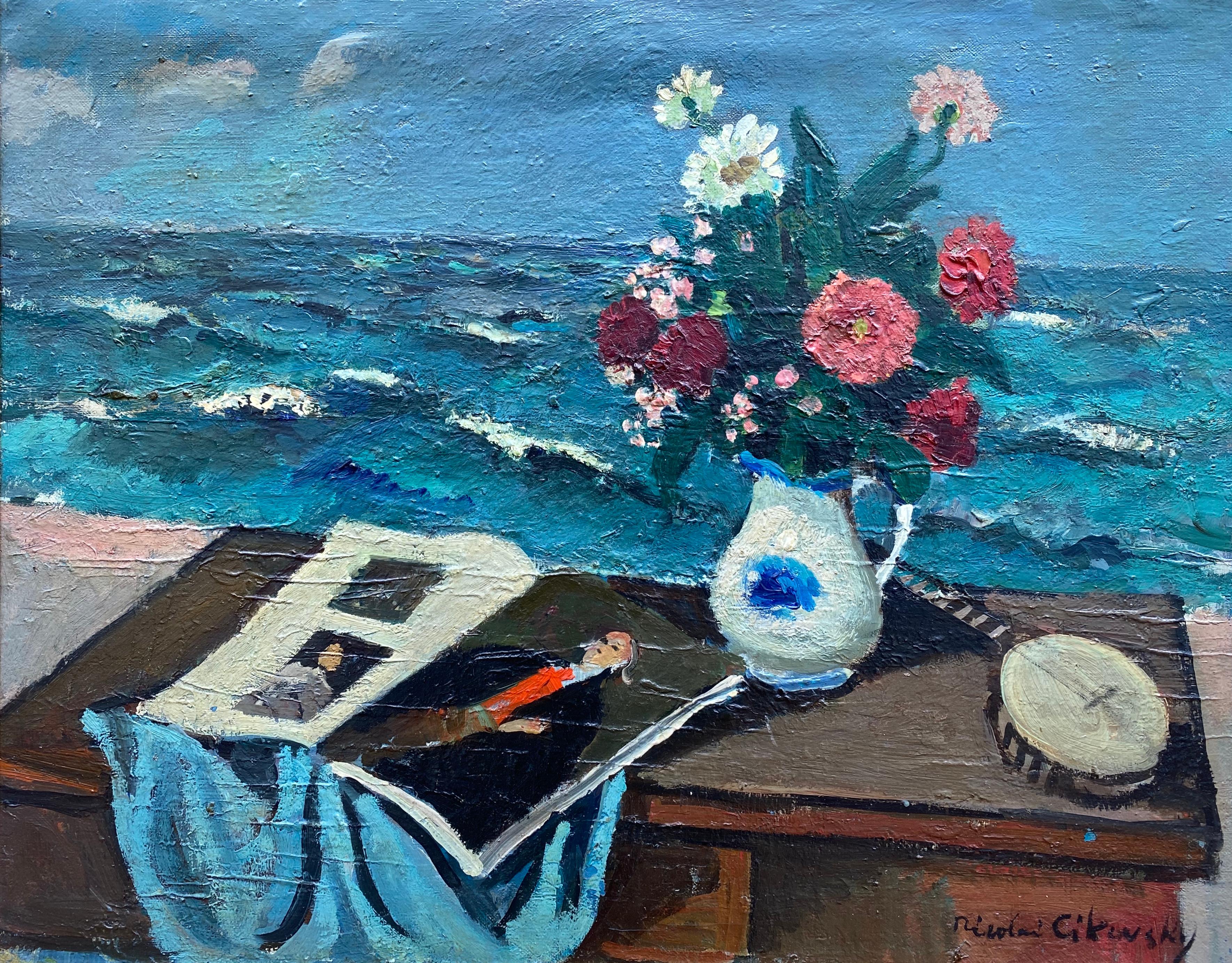 Nicolai Cikovsky Landscape Painting - “Bouquet by the Sea”