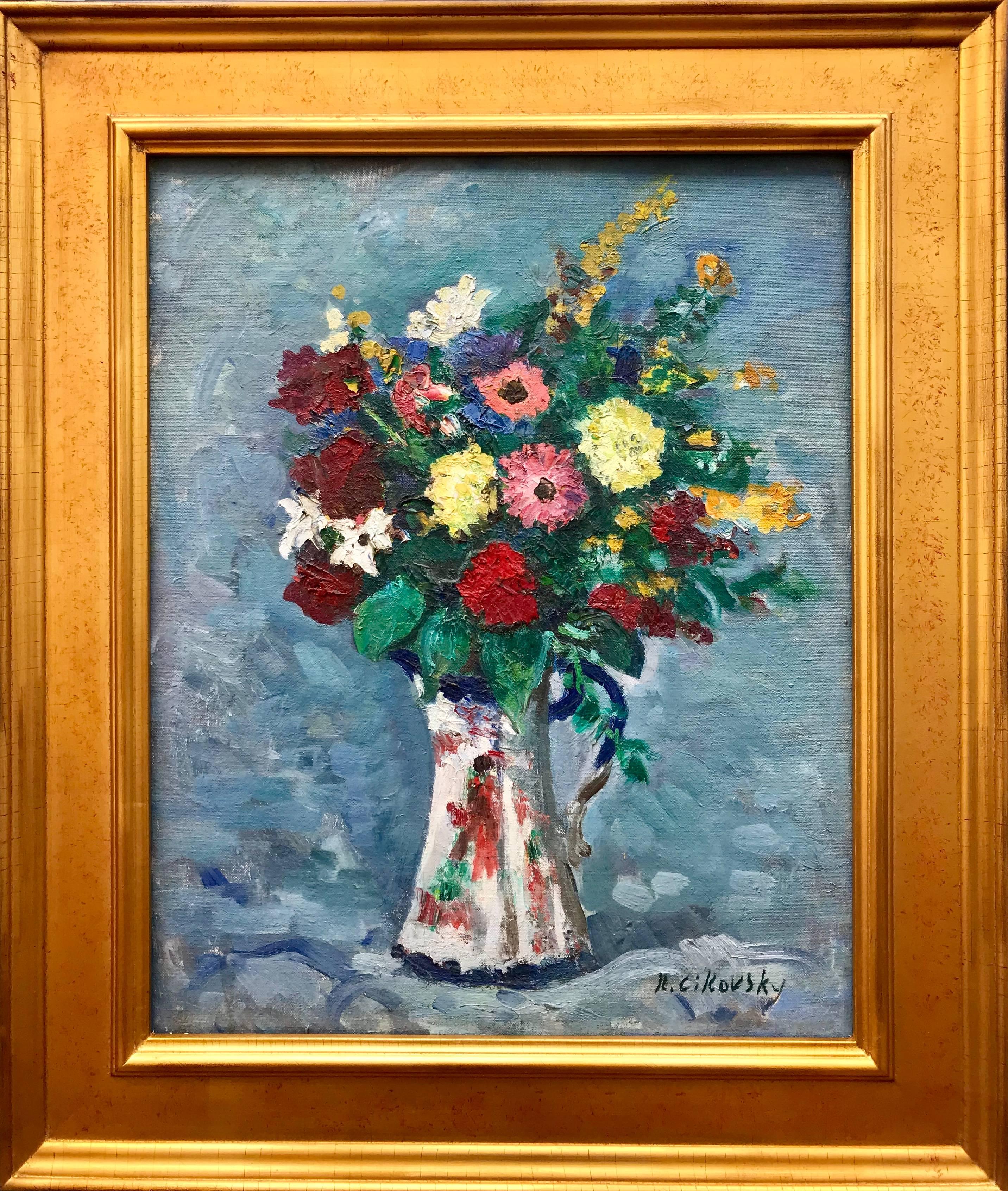 still life with meadow flowers and roses