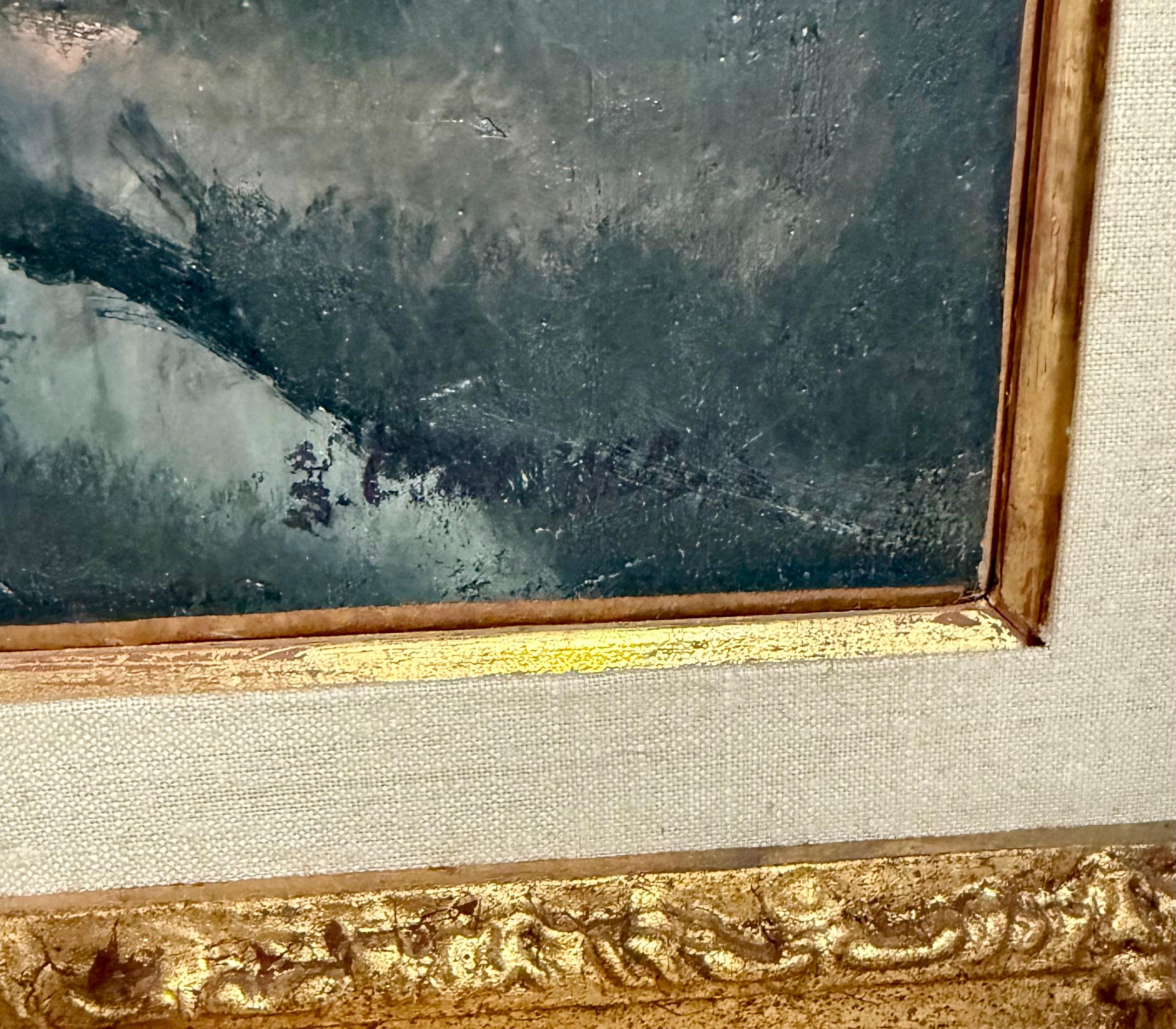 Grande peinture à l'huile moderniste  Fleurs sauvages dans un vase Artiste WPA Nicolai Cikovsky en vente 6