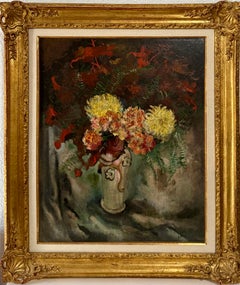 Pittura a olio modernista di grandi dimensioni  Fiori selvatici in vaso WPA Artista Nicolai Cikovsky