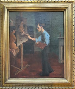 « Moses Soyer peignant dans son atelier », Nicolai Cikovsky, Portrait d'un artiste