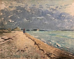 "On the Beach," Nicolai Cikovsky, American Impressionism, Landscape Seascape