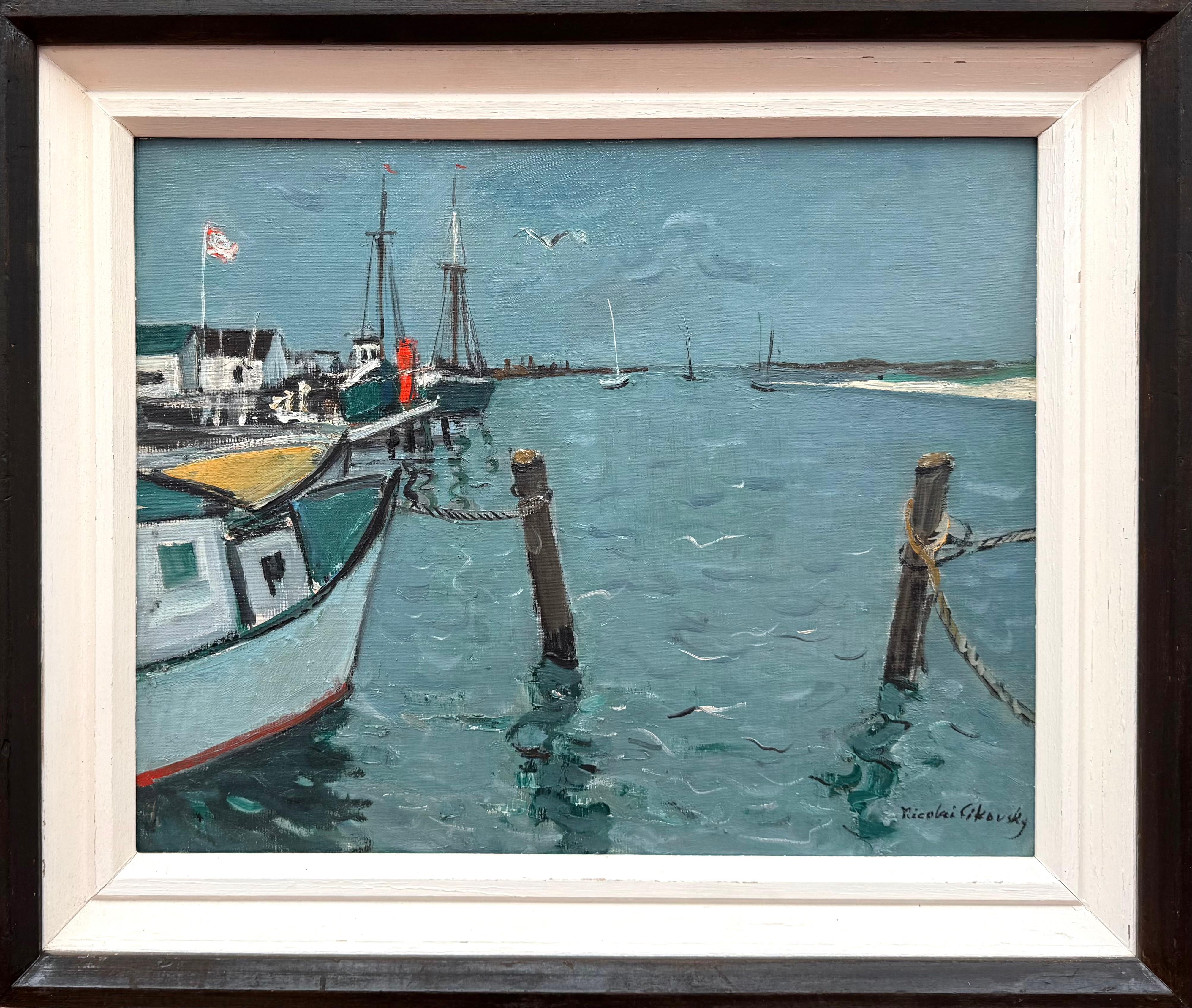 Southampton Kommerzieller Bootsanleger (Postmoderne), Painting, von Nicolai Cikovsky