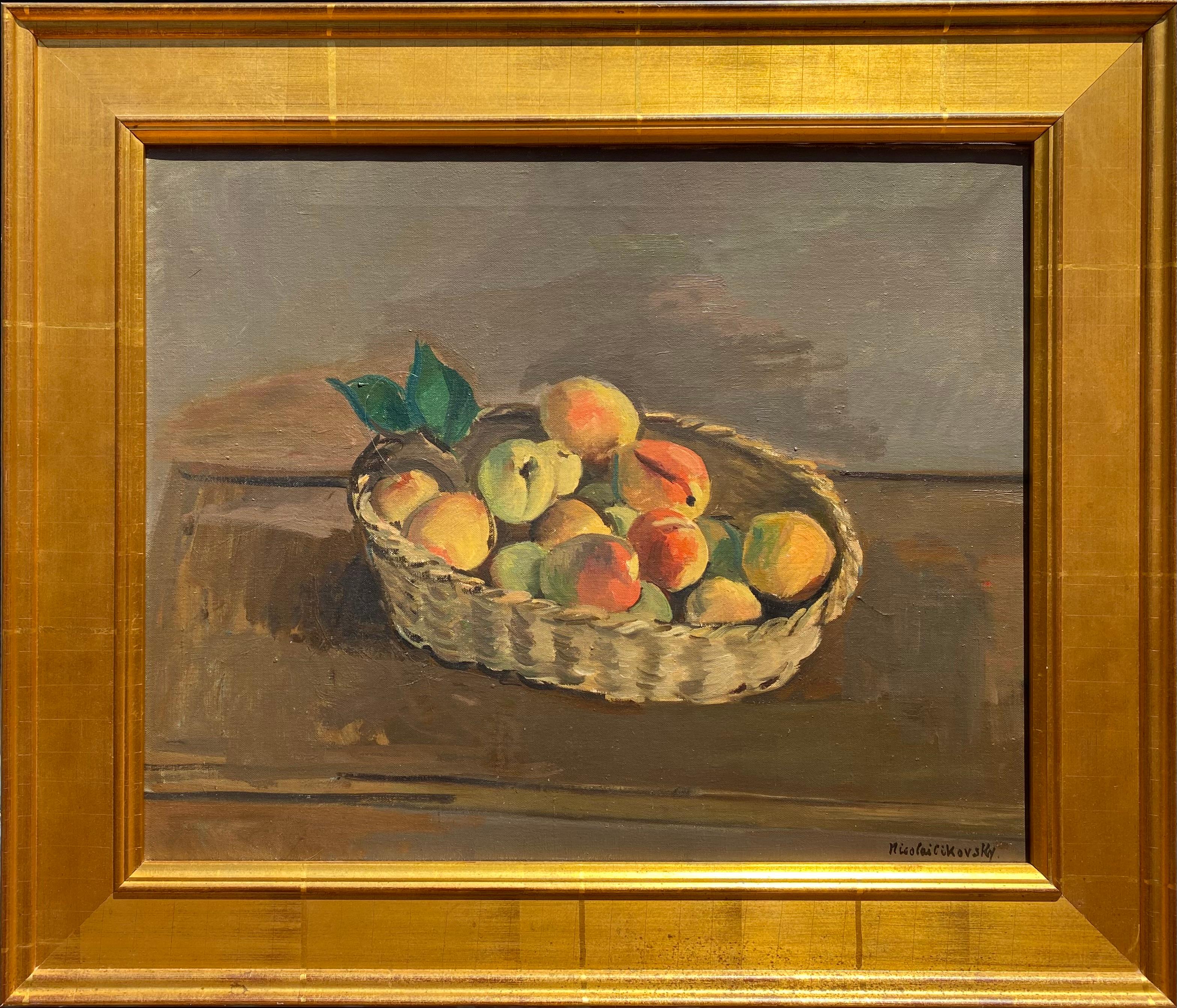 “Still Life with Fruit” - Painting by Nicolai Cikovsky