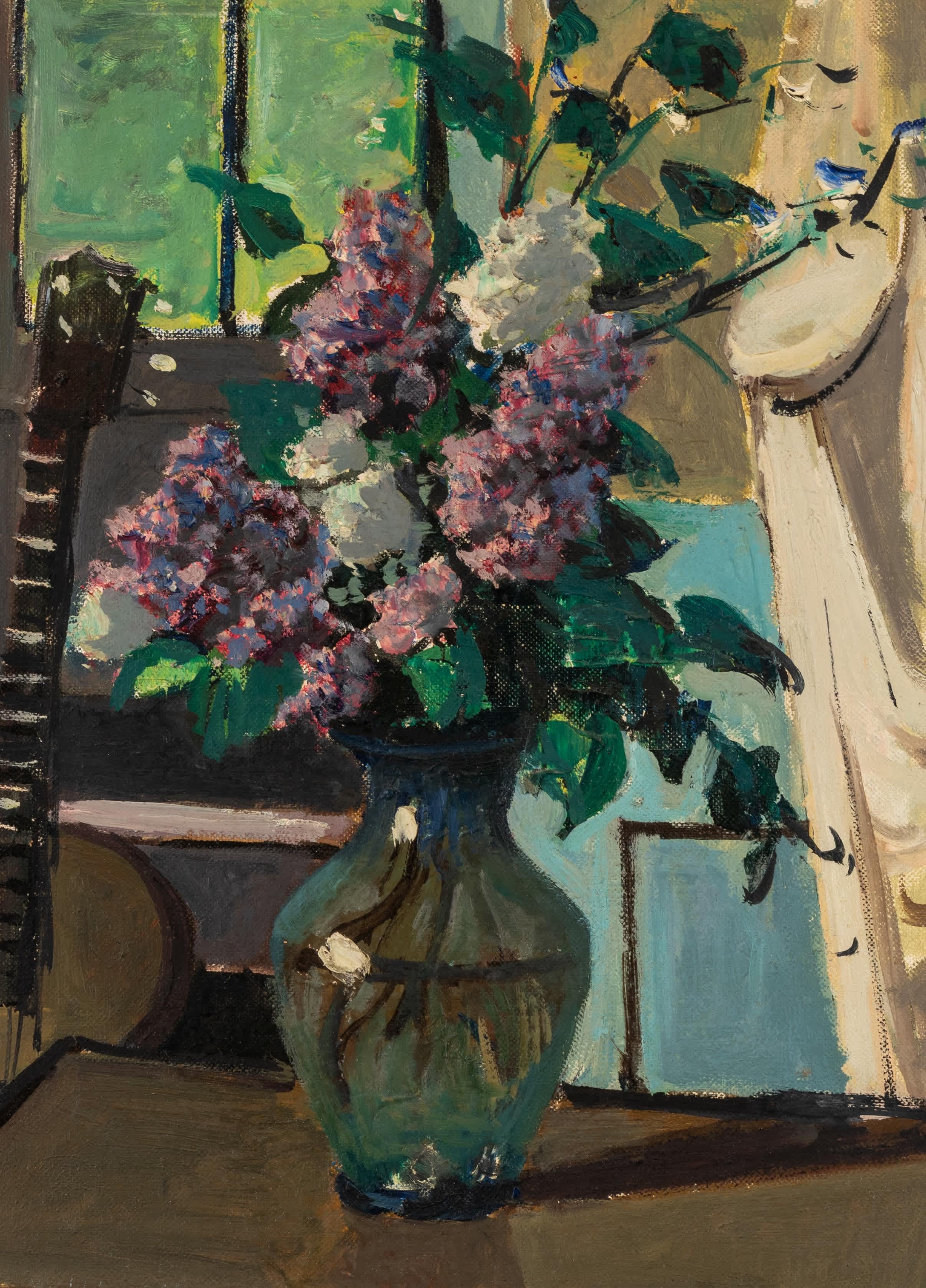 Natura morta con lillà - Painting Impressionismo di Nicolai Cikovsky
