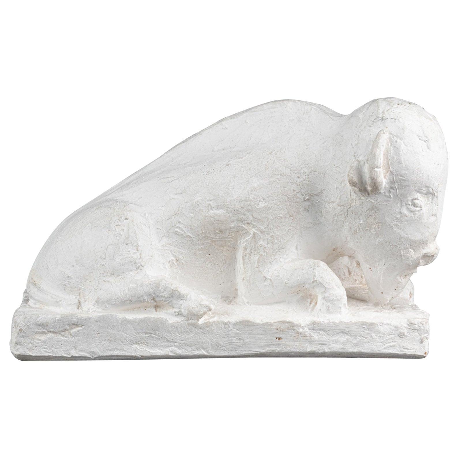 Nicolai Souvaidjitch: "Bisonte americano", scultura originale in gesso C.1950/70