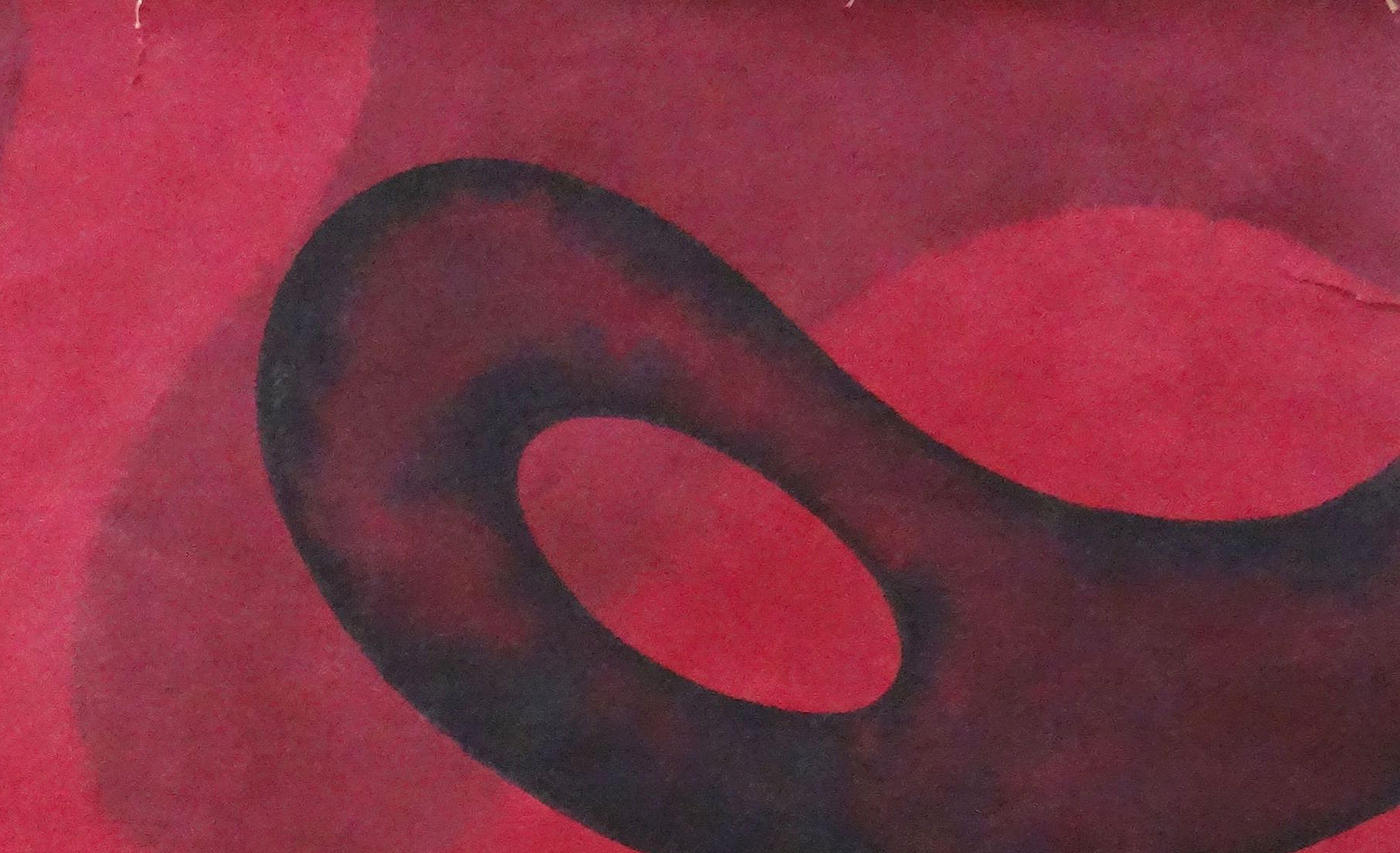 Compostion. 1967, tecnica mista su carta, 40,4x70,5 cm - Painting Moderno di Nicolai Vetchtomov